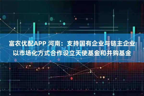 富农优配APP 河南：支持国有企业与链主企业以市场化方式合作设立天使基金和并购基金